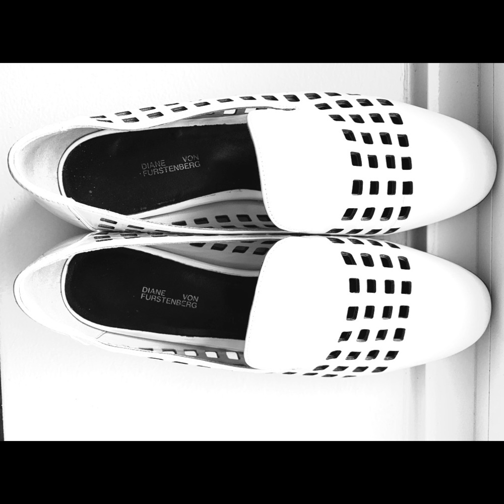 Diane Von Furstenberg White Loafer